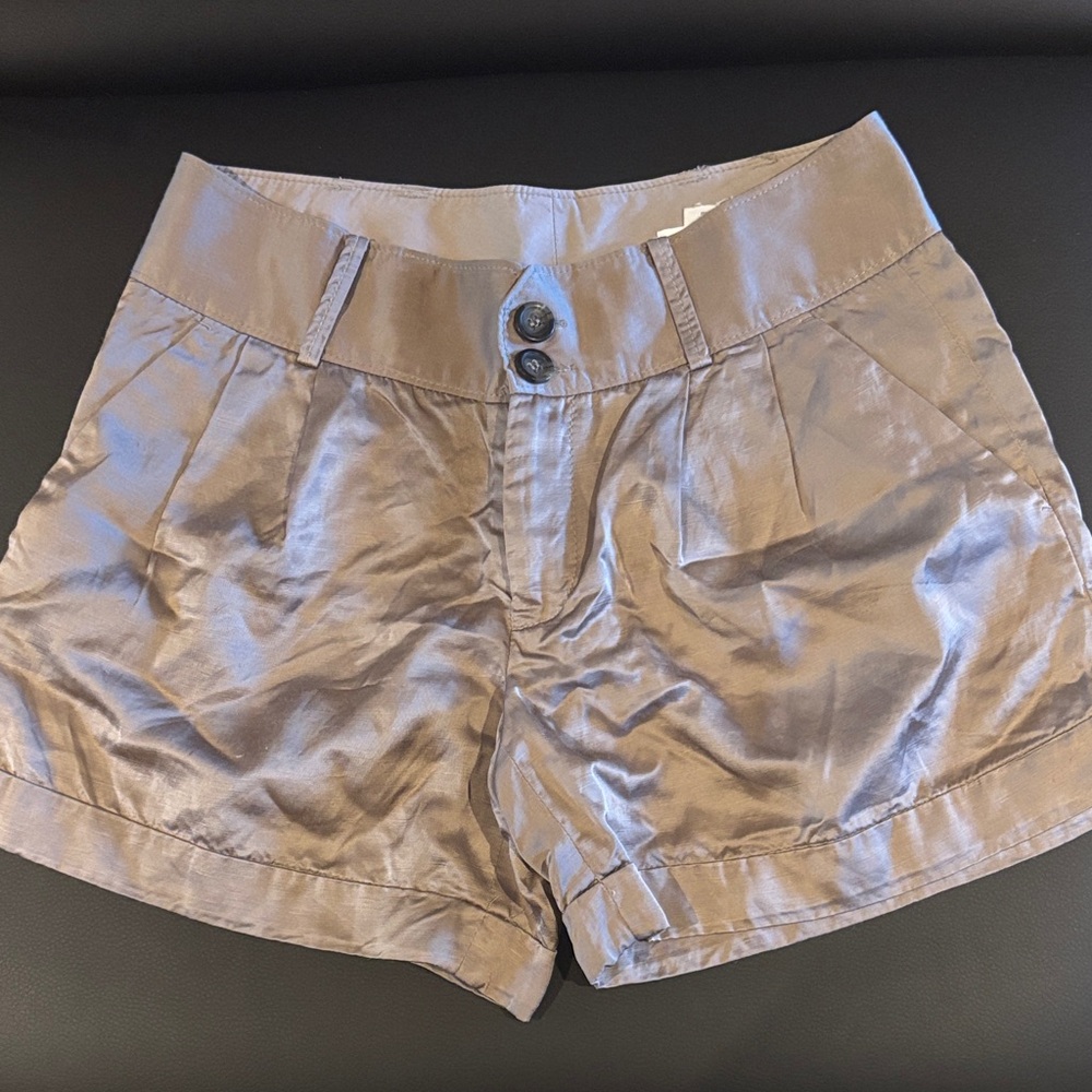 Club Monaco Women's Shimmering Tan High Waist Shorts